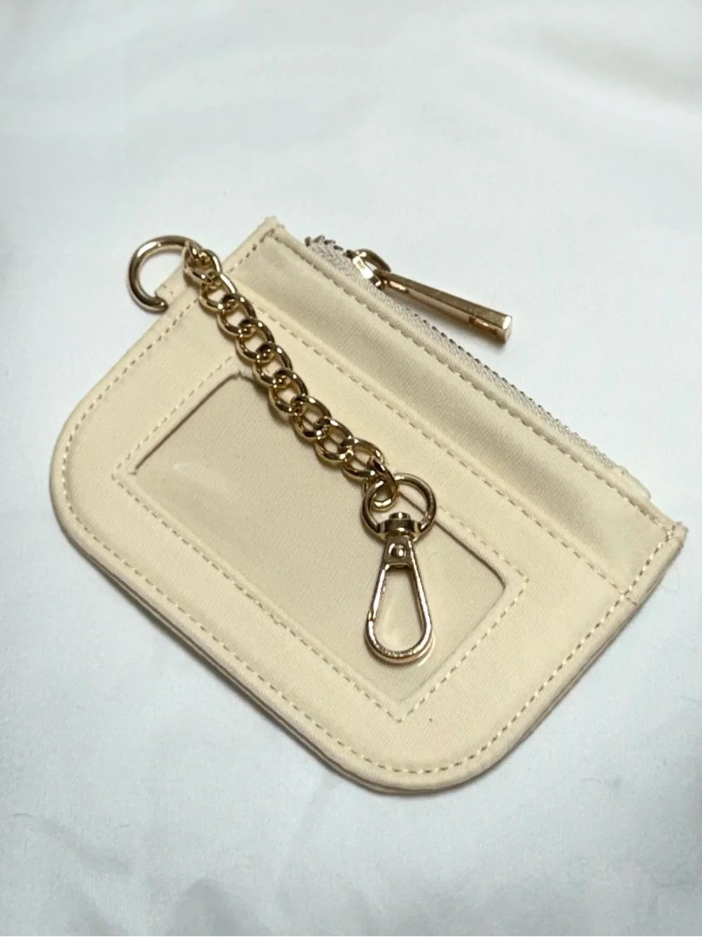 Embroidered Pink & Cream Coin Pouch Keyholder Set